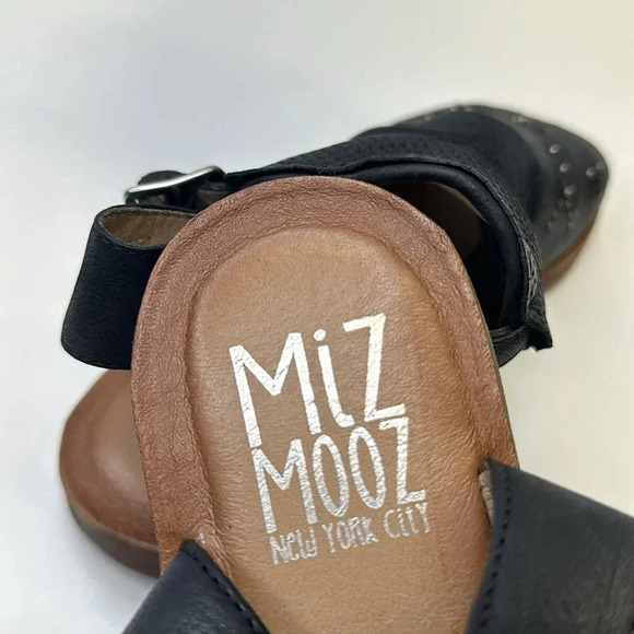 Miz Mooz Fifi Sandals Shoes Leather Ankle Strap Black Tan Size 41 US 10 Wide - Picture 8 of 11